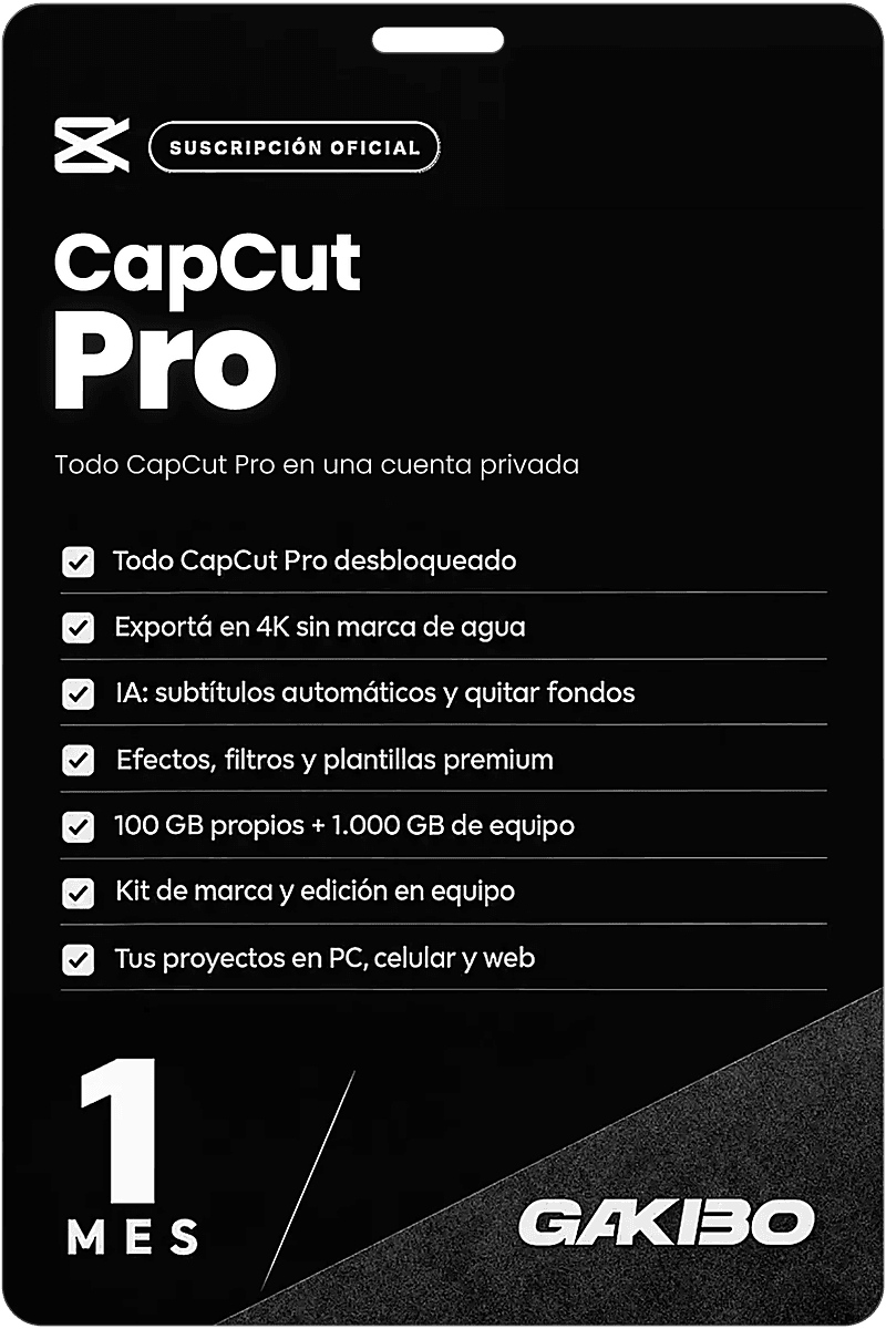 Portada de CapCut Pro 1 Mes