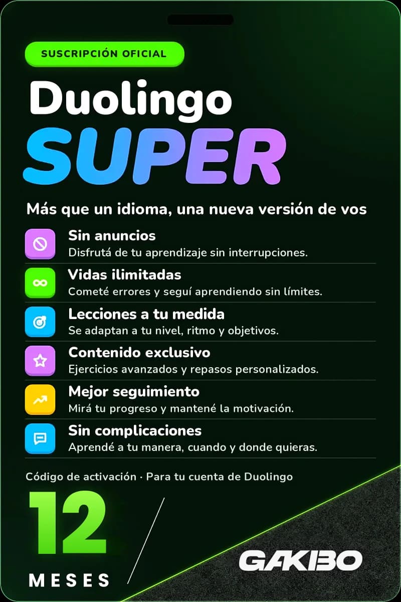 Portada de Duolingo Super 12 meses