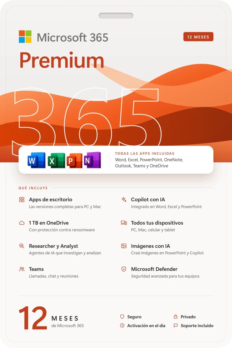 Portada de Micriosft Office Licencia 12 meses